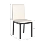 Espresso Metal Upholstered Dining Chair Set of 2, Button-Tufted Seat, Modern Style