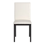 Espresso Metal Upholstered Dining Chair Set of 2, Button-Tufted Seat, Modern Style