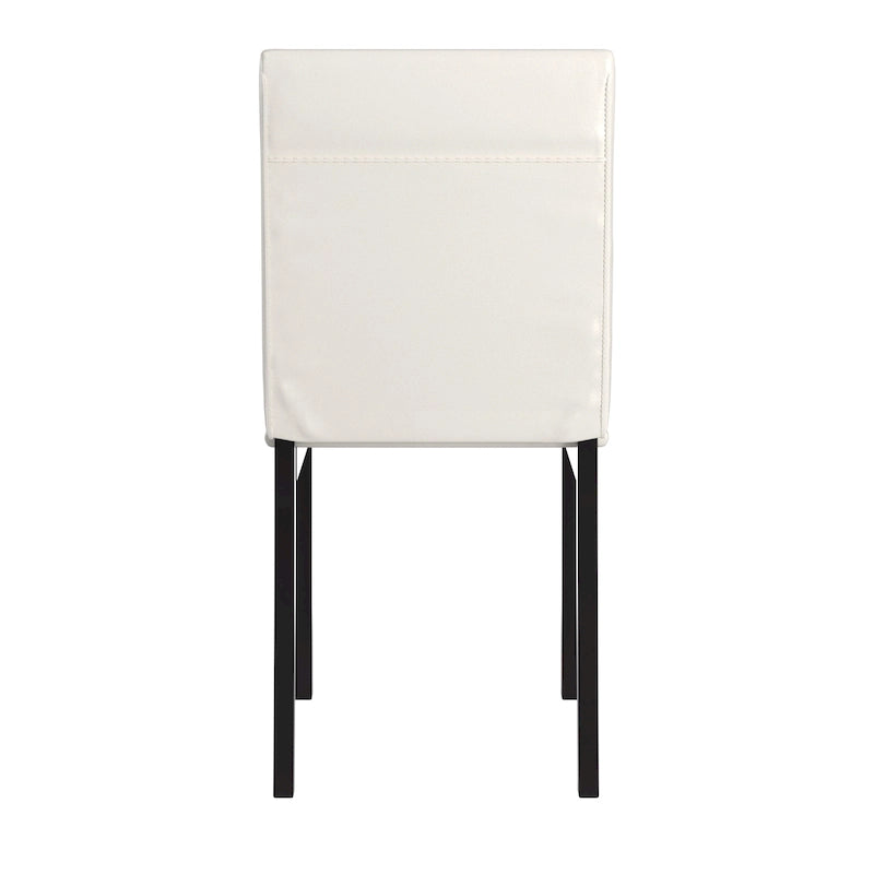 Espresso Metal Upholstered Dining Chair Set of 2, Button-Tufted Seat, Modern Style
