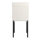 Espresso Metal Upholstered Dining Chair Set of 2, Button-Tufted Seat, Modern Style
