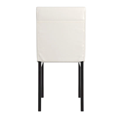 Upholstered Dining Chair with Button-Tufted Seat and Metal Frame, Faux Leather, Black Base, 17.7W x 19D x 36.9H in, 2-Pack