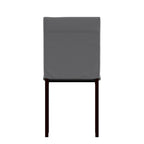 Espresso Metal Upholstered Dining Chair Set of 2, Button-Tufted Seat, Modern Style