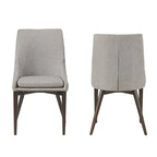 Mid-Century Barrel-Back Dining Chairs Set of 2, Upholstered Seat, Solid Wood Legs, Modern Style