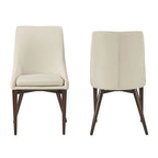 Mid-Century Barrel-Back Dining Chairs Set of 2, Upholstered Seat, Solid Wood Legs, Modern Style