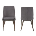 Mid-Century Barrel-Back Dining Chairs Set of 2, Upholstered Seat, Solid Wood Legs, Modern Style