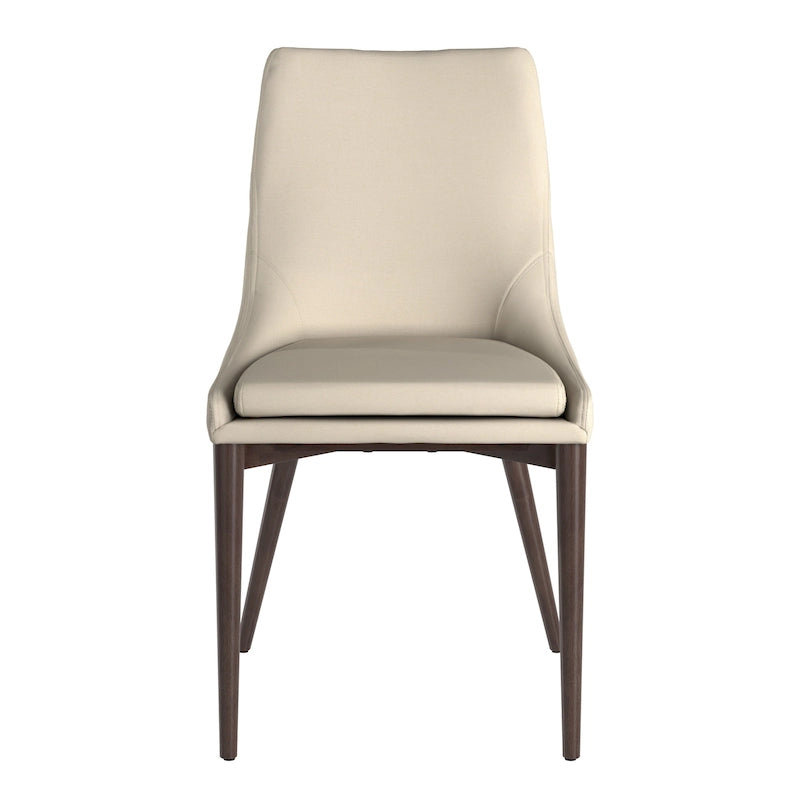 Mid-Century Barrel-Back Dining Chairs Set of 2, Upholstered Seat, Solid Wood Legs, Modern Style