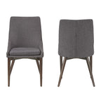 Mid-Century Barrel-Back Dining Chairs Set of 2, Upholstered Seat, Solid Wood Legs, Modern Style
