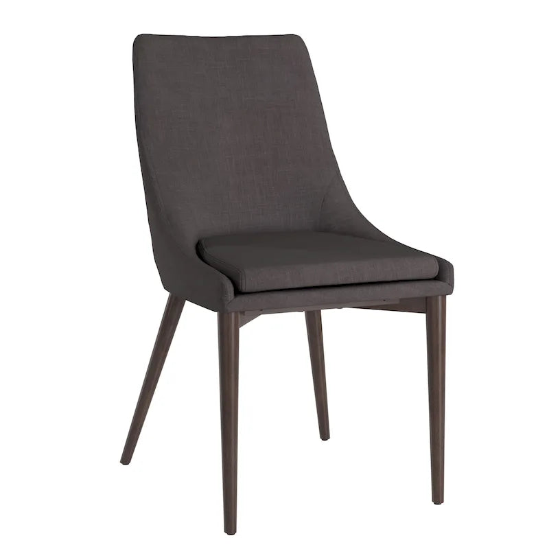 Mid-Century Barrel-Back Dining Chairs Set of 2, Upholstered Seat, Solid Wood Legs, Modern Style