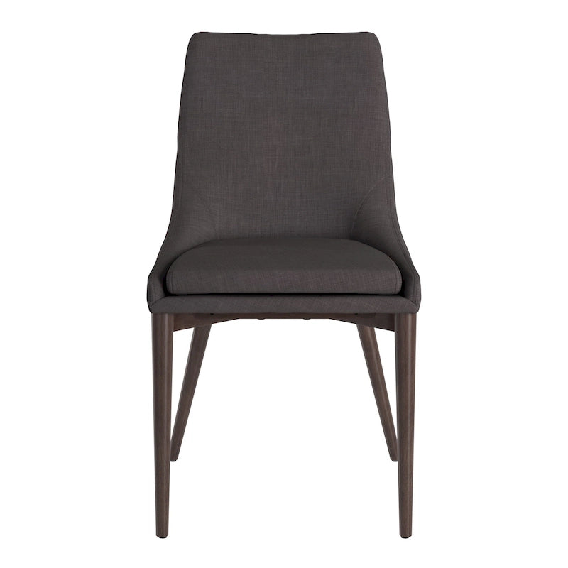 Mid-Century Barrel-Back Dining Chairs Set of 2, Upholstered Seat, Solid Wood Legs, Modern Style
