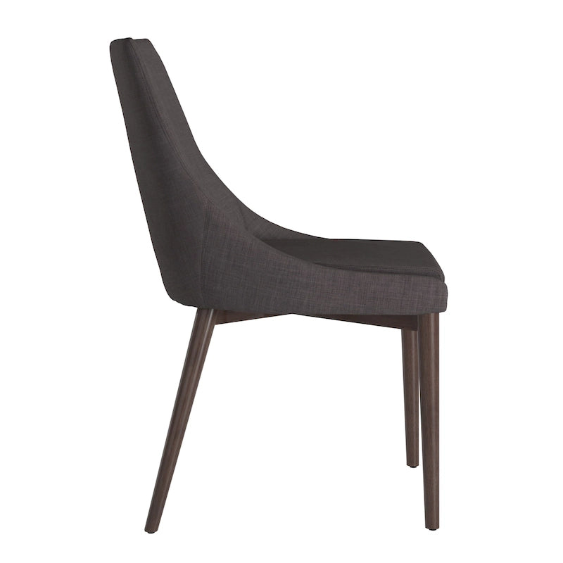 Mid-Century Barrel-Back Dining Chairs Set of 2, Upholstered Seat, Solid Wood Legs, Modern Style