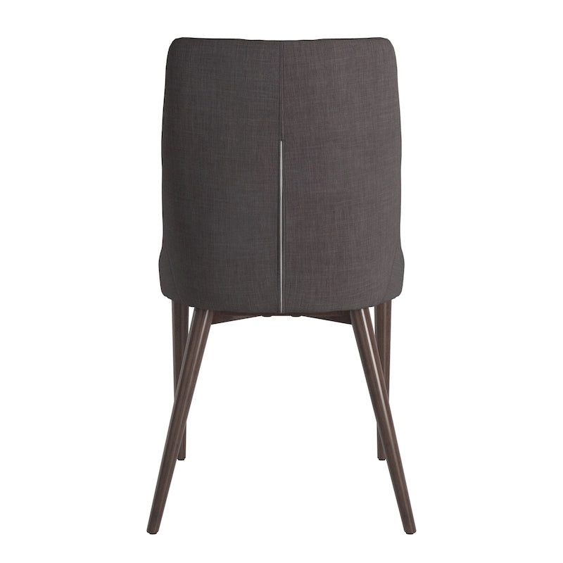 Mid-Century Barrel-Back Dining Chairs Set of 2, Upholstered Seat, Solid Wood Legs, Modern Style