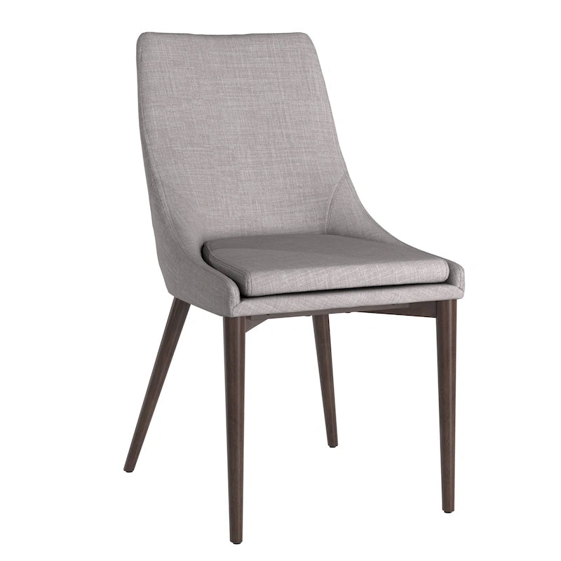 Mid-Century Barrel-Back Dining Chairs Set of 2, Upholstered Seat, Solid Wood Legs, Modern Style