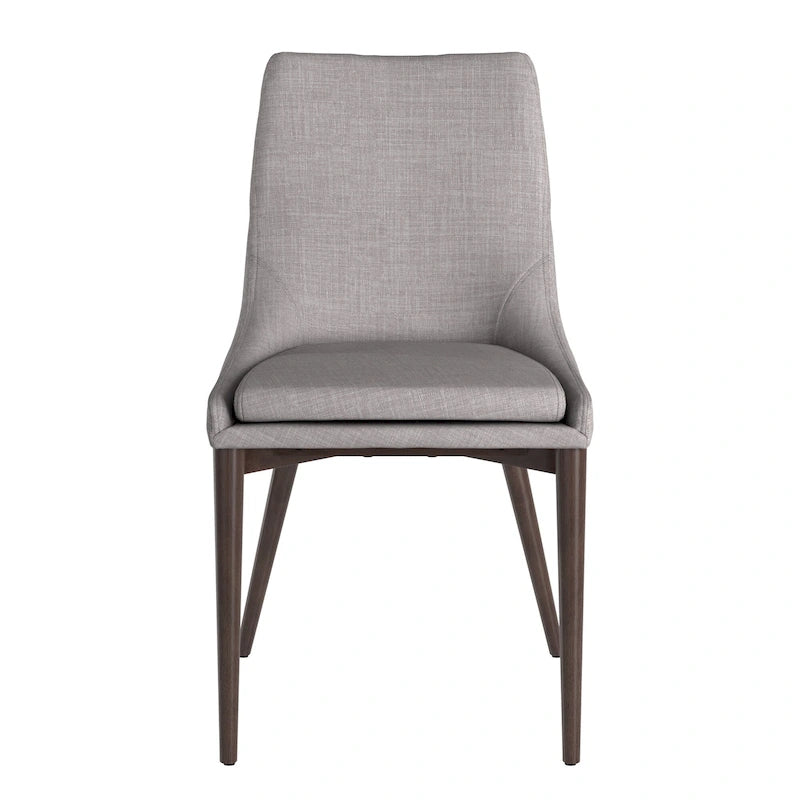 Mid-Century Barrel-Back Dining Chairs Set of 2, Upholstered Seat, Solid Wood Legs, Modern Style