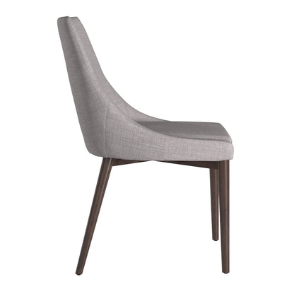 Mid-Century Barrel-Back Dining Chairs Set of 2, Linen Upholstered Seat, Rubberwood Legs