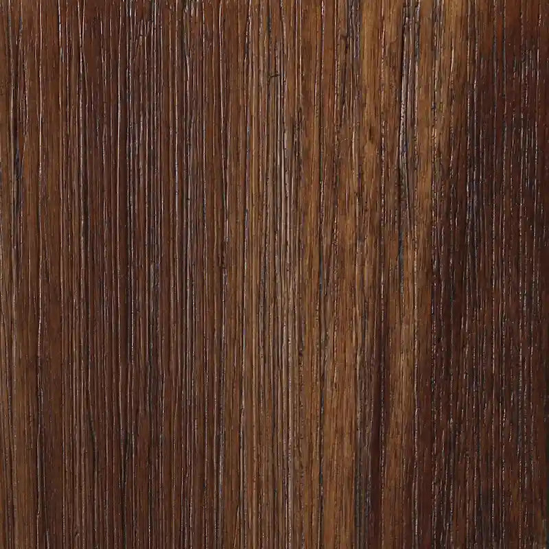Mid-Century Dining Side Chair, Rubberwood, Faux Leather Padded Seat, Chestnut Wire-Brush Finish