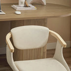 Modern Swivel Dining Chair, Upholstered Seat, 360-Degree Rotation, Metal Base, Mid-Century Style
