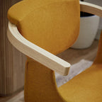 Modern Swivel Dining Chair, Upholstered Seat, 360-Degree Rotation, Metal Base, Mid-Century Style