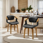 Modern Swivel Dining Chair, Upholstered Seat, 360-Degree Rotation, Metal Base, Mid-Century Style