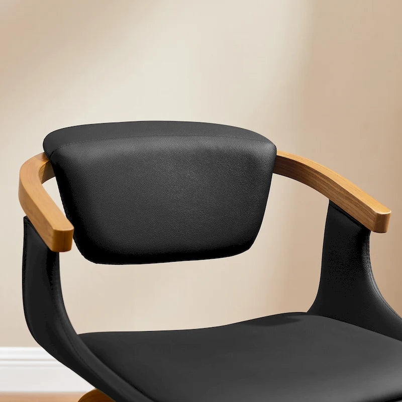 Modern Swivel Dining Chair, Upholstered Seat, 360-Degree Rotation, Metal Base, Mid-Century Style