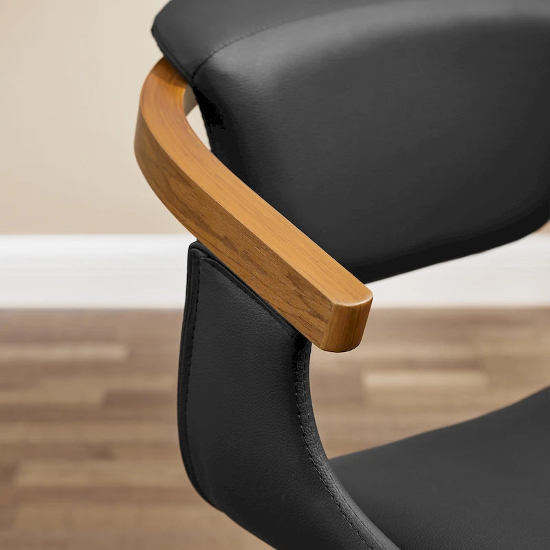 Modern Swivel Dining Chair, Upholstered Seat, 360-Degree Rotation, Metal Base, Mid-Century Style