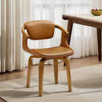 Modern Swivel Dining Chair, Upholstered Seat, 360-Degree Rotation, Metal Base, Mid-Century Style