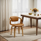 Modern Swivel Dining Chair, Upholstered Seat, 360-Degree Rotation, Metal Base, Mid-Century Style
