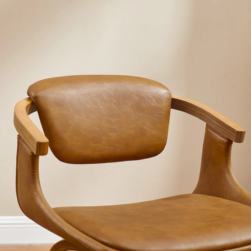 Modern Swivel Dining Chair, Upholstered Seat, 360-Degree Rotation, Metal Base, Mid-Century Style