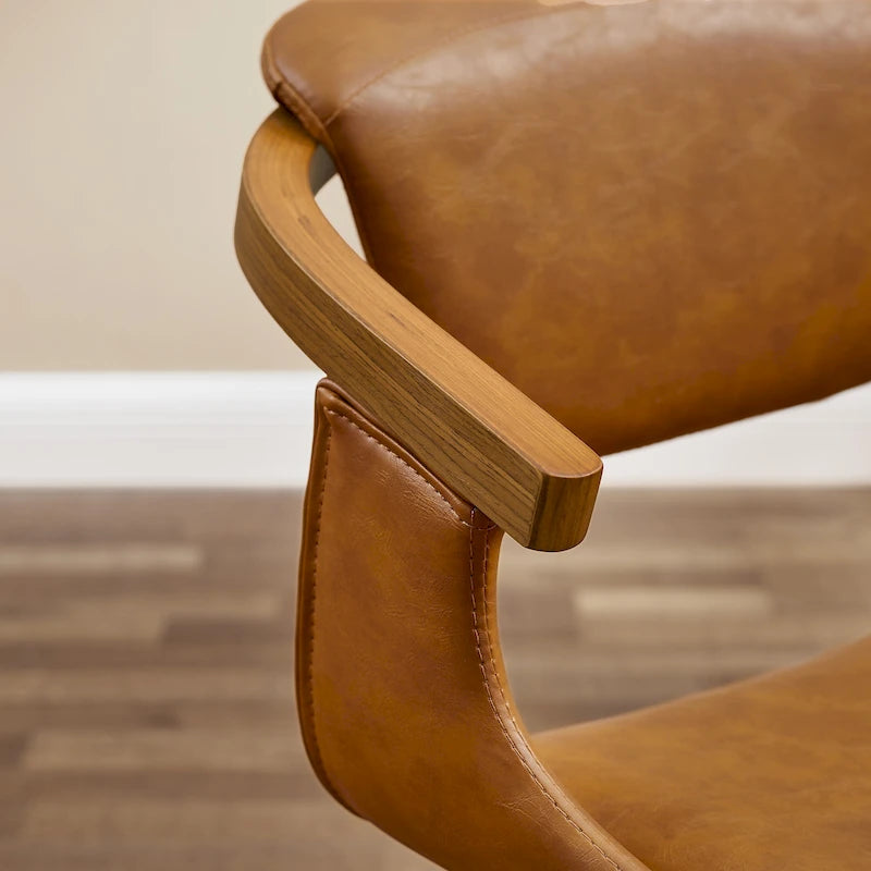Modern Swivel Dining Chair, Upholstered Seat, 360-Degree Rotation, Metal Base, Mid-Century Style
