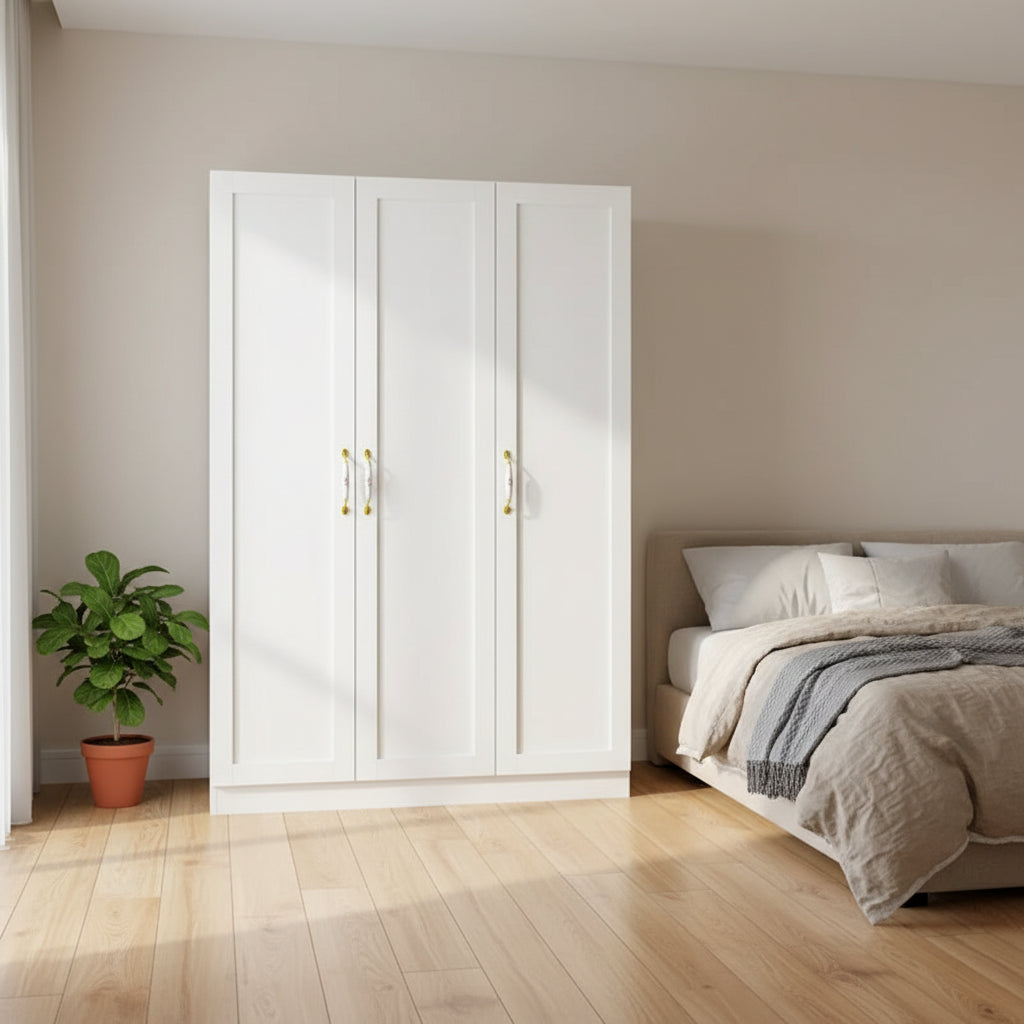 Wardrobe Armoire Shelves Hanging Rod Doors Closet Storage Cabinet