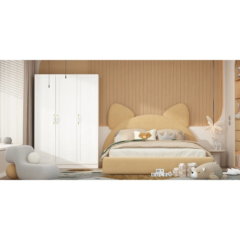 Wardrobe Armoire Shelves Hanging Rod Doors Closet Storage Cabinet
