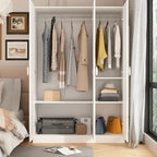 Wardrobe Armoire Shelves Hanging Rod Doors Closet Storage Cabinet