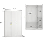 Wardrobe Armoire Shelves Hanging Rod Doors Closet Storage Cabinet