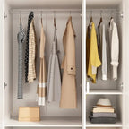 Wardrobe Armoire Shelves Hanging Rod Doors Closet Storage Cabinet