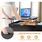 Lift Top Coffee Tables for Living Room, Small Rising Wooden Dining Center Tables with Storage Shelf and Hidden Compartment