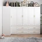 93.9H/74.2H Armoires Wardrobe Closet Cabinet Hanging Drawers Storage