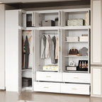 93.9H/74.2H Armoires Wardrobe Closet Cabinet Hanging Drawers Storage
