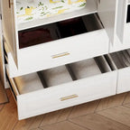 93.9H/74.2H Armoires Wardrobe Closet Cabinet Hanging Drawers Storage