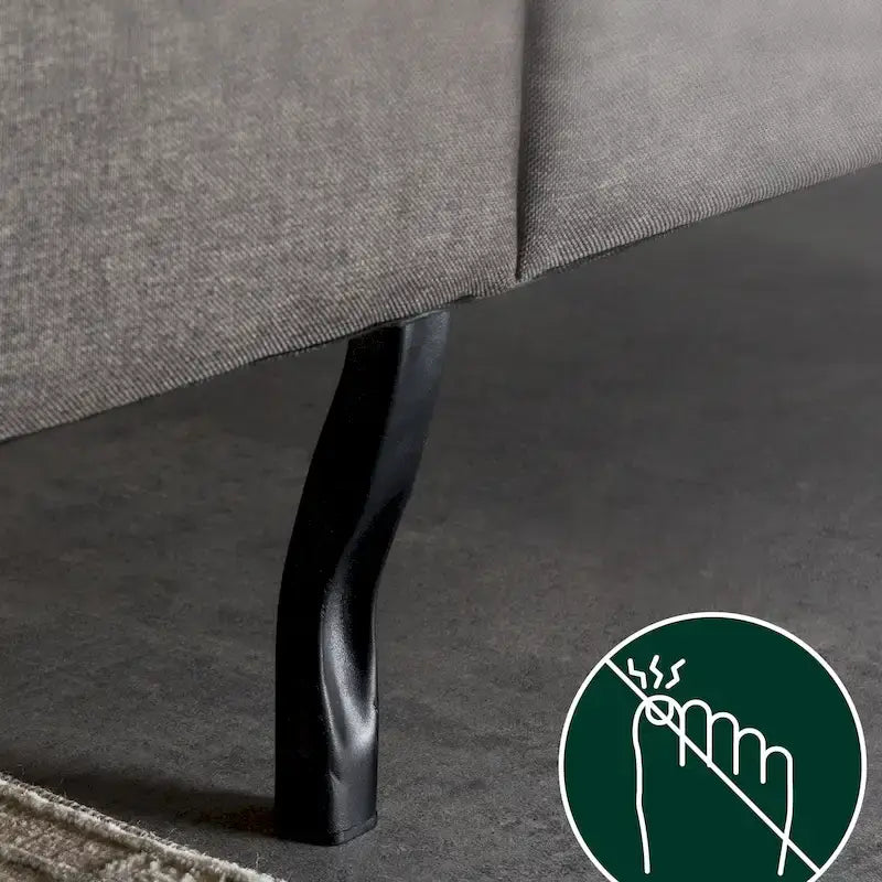 Dark Grey Button-Tufted Upholstered Platform Bed Frame, Cal King, No Box Spring Needed