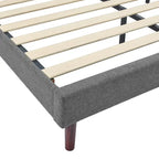 Tufted Upholstered Platform Bed Frame, Adjustable Height Headboard, No Box Spring Needed, Queen/King