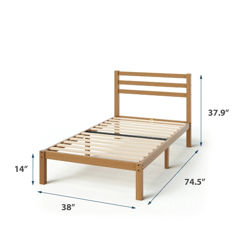 Bamboo Platform Bed Frame, Eco-Friendly Natural Material, No Box Spring Needed, Easy Assembly