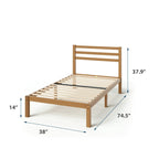 Bamboo Platform Bed Frame, Eco-Friendly Natural Material, No Box Spring Needed, Easy Assembly
