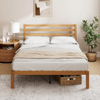 Bamboo Platform Bed Frame, Eco-Friendly Natural Material, No Box Spring Needed, Easy Assembly