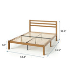 Bamboo Platform Bed Frame, Eco-Friendly Natural Material, No Box Spring Needed, Easy Assembly