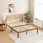 Bamboo Platform Bed Frame, Eco-Friendly Natural Material, No Box Spring Needed, Easy Assembly