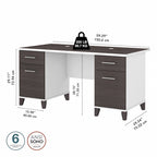 Bush Furniture Somerset 60W Office Computer Desk with Drawers