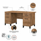 Bush Furniture Somerset 60W Office Computer Desk with Drawers