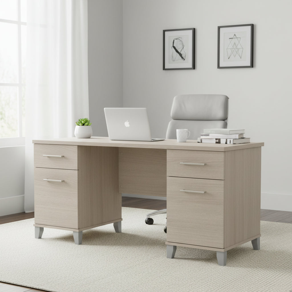 Bush Furniture Somerset 60W Office Computer Desk with Drawers