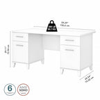 Bush Furniture Somerset 60W Office Computer Desk with Drawers