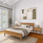 Plank and Beam Queen-Size Bed with Panel Headboard