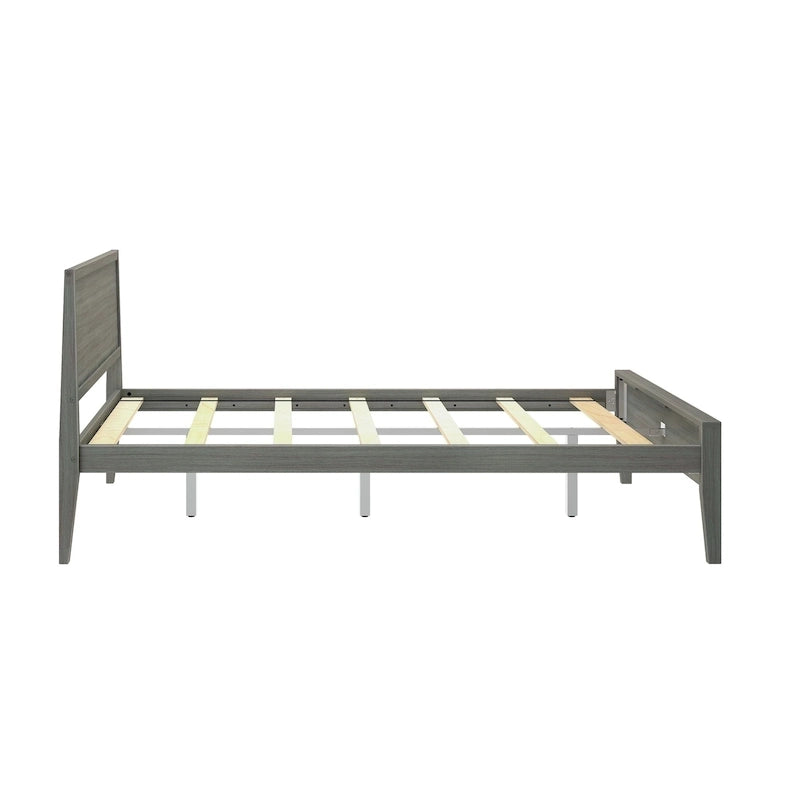 Plank and Beam Queen-Size Bed with Panel Headboard